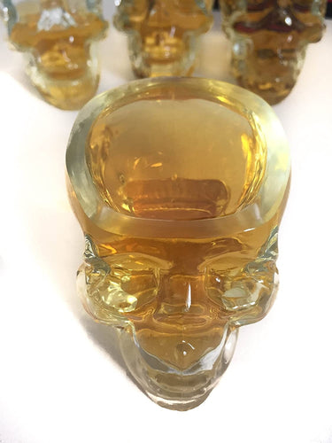 Monkey and Heroes Extra Large Skull Shot Glasses Set of 4, Use Skull Head Cup For A Whiskey, Scoth and Vodka Shot Glass, 3 Ounces-1